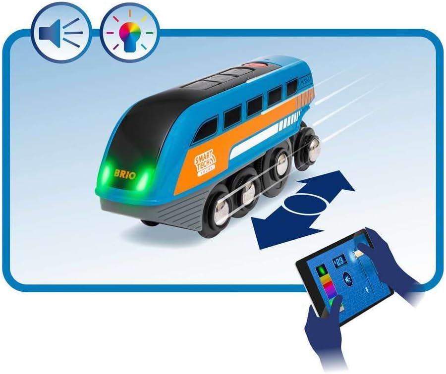 BRIO 33971 Smart Tech Sound Record & Play Engine - Interactive Wooden Toy Train for Kids | Perfect for Age 3 and Up | Enhances Motor Skills