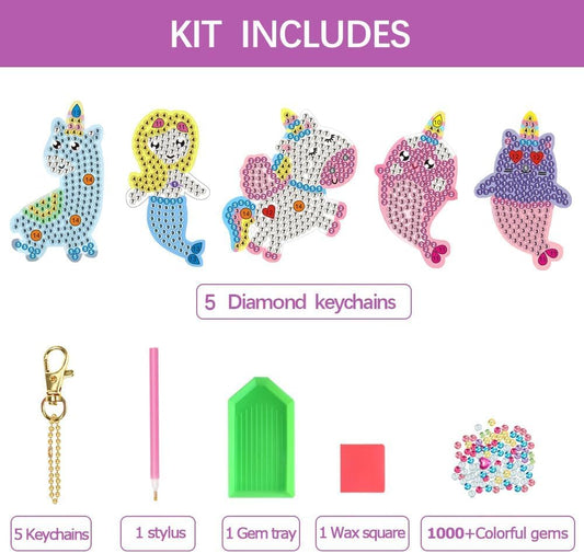 Arts and Crafts for Kids Ages 8-12 - Make Your Own GEM Keychains for Girls