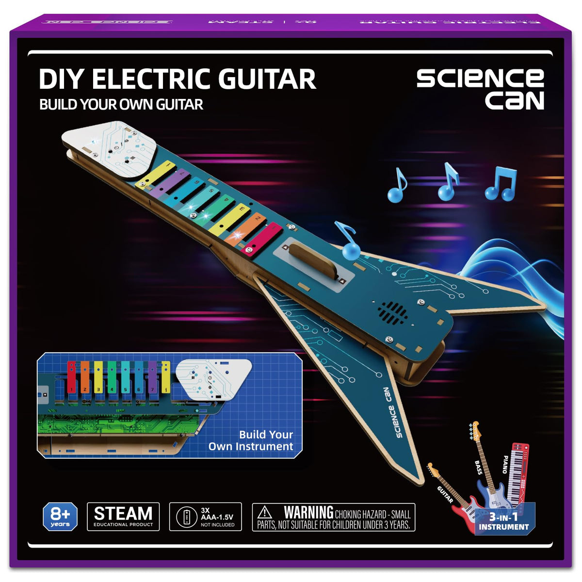 Science Can Electronic Guitar Building Toys, STEM Kits for Kids Age 8-10