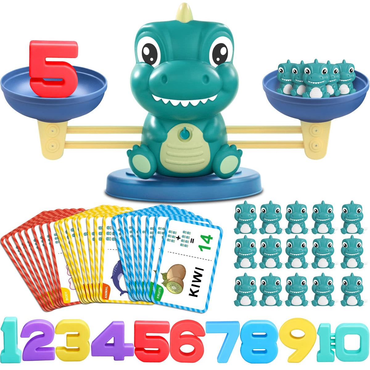 Kaodezhu Dinosaur Math Balance Toys, Montessori Toys for 3 Years Old Kids