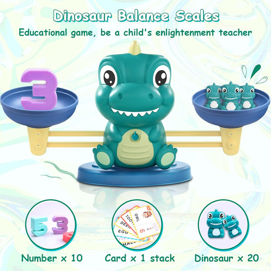 Kaodezhu Dinosaur Math Balance Toys, Montessori Toys for 3 Years Old Kids
