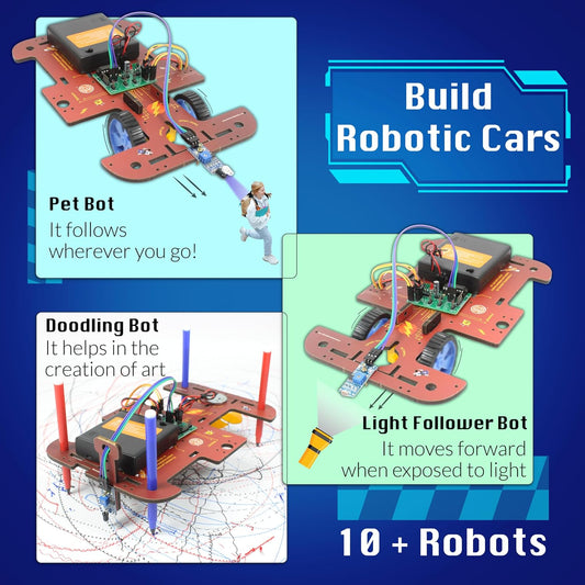 Butterfly EduFields 10in1 STEM Electronics Robotics Kit for Kids Ages 8-12