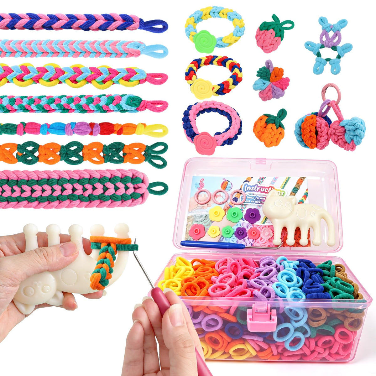 DDAI Arts and Crafts for Kids Age 8-12 Friendship Bracelet Making Kit for Girls - Best Birthday Gifts Ideas for Girl 7 9 10 11 Year Old - Popular Bracelets String Maker Toys Set