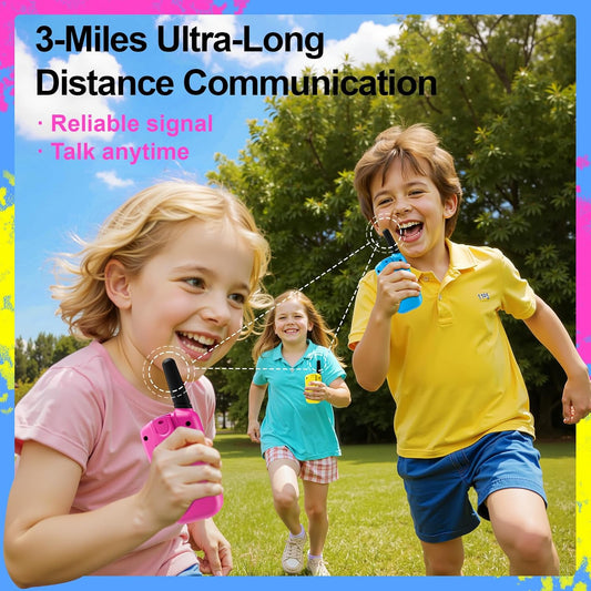 Walkie Talkies for Kids Games Outdoor Toys for 3-12 Year Old Boys Girls, 3 Miles Long Range Walkie Talkie to Camping Hiking, 4 Year Old Girl Birthday Gifts for 3 4 5 6 7 8 9 Year Old Boy Girl Gift