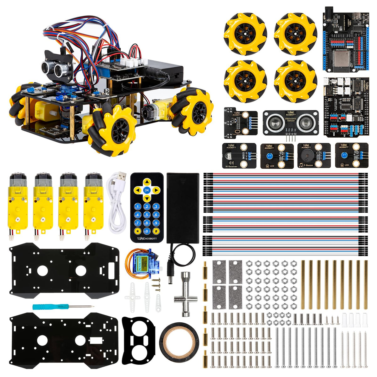 ACEBOTT Robotics Kit for Kids Ages 8-12 12-16, Smart Robot Car Kit Compatible with Arduino & Scratch, STEM Toys Coding Robot Kit with App Control, STEM Gifts for Kids and Teens