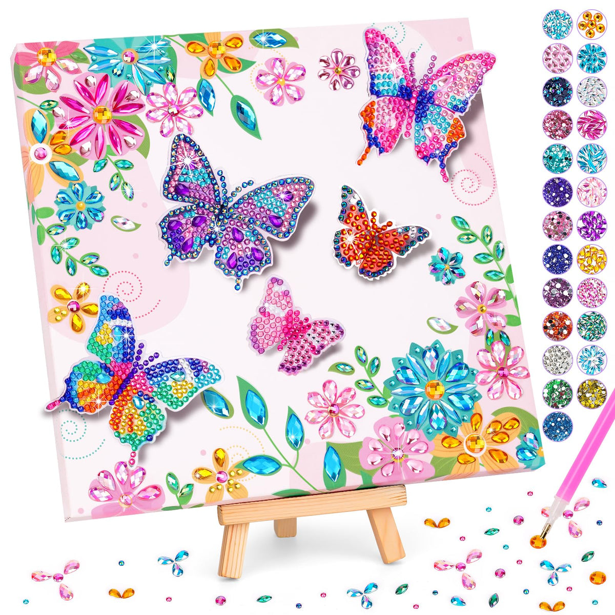 Crafts for Kids Age 8-12, Girls Birthday Gifts, Butterfly Diamond Painting