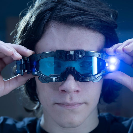 SpyX / Night Mission Goggles - Spy Kids Goggles Toy + LED Light Beams + Flip Out Scope. Adjustable Spy Lens/Glasses/Eyewear Toy Gadget for Junior Secret Agent Role Play in The Dark