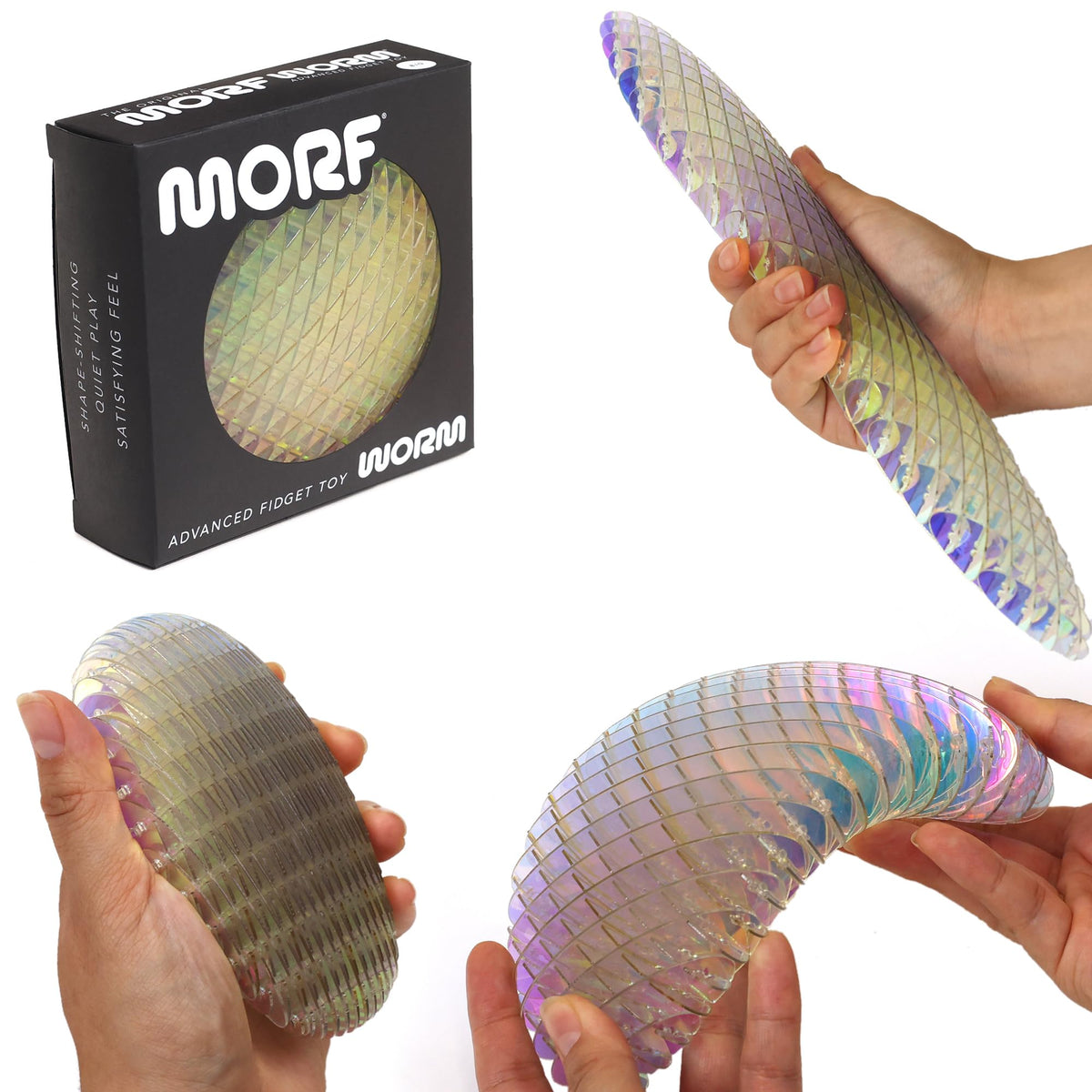 Morf Worm 3D Sensory Fidget Toy for Kids and Adults, Green, Small