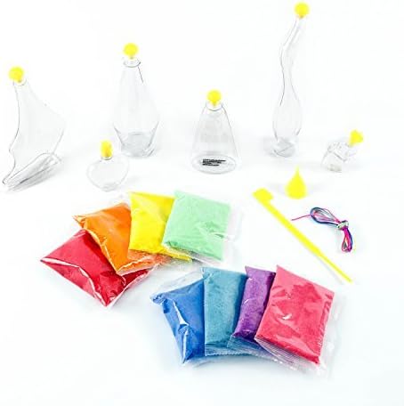 Made By Me Create Your Own Sand Art, 4 Sand Bottles & 2 Pendent Bottles with 8 Bright Sand Colors, Designing Tool & More, Great Staycation or Birthday Party Activity for Kids Ages 6, 7, 8, 9