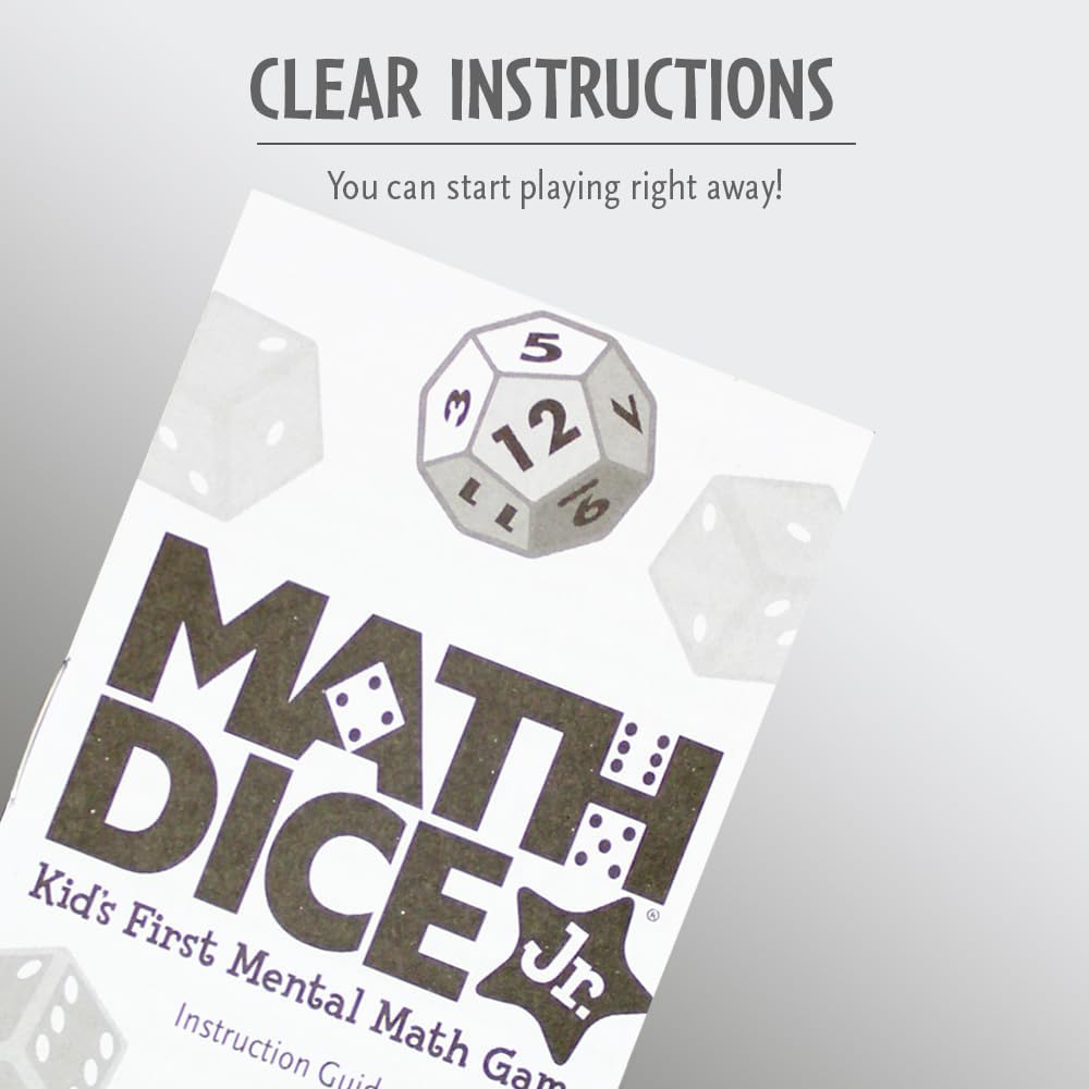 ThinkFun Math Dice Junior Game - Engaging Math Skills Builder | Perfect for Kids Aged 6+ | Aids in Mental Agility | Toy of The Year Nominee