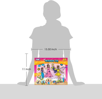 Imagimake Window Art - Princess, Mermaid, Unicorn 16 Pieces Suncatcher Kit