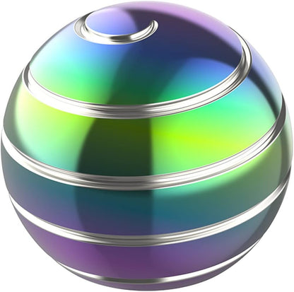 Kinetic Spinning Desk Toy Metal Fidgets ADHD 1.54in Rainbow Silver