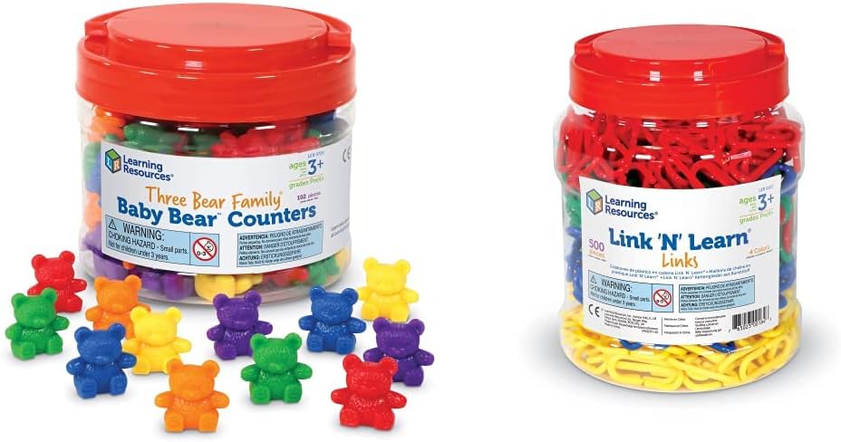 Learning Resources Baby Bear Counters - 102 Pieces, Ages 3+ | Grades Pre-K+ Toddler Learning Toys, Counters for Kids, Counting Manipulatives, Teddy Bear Counters