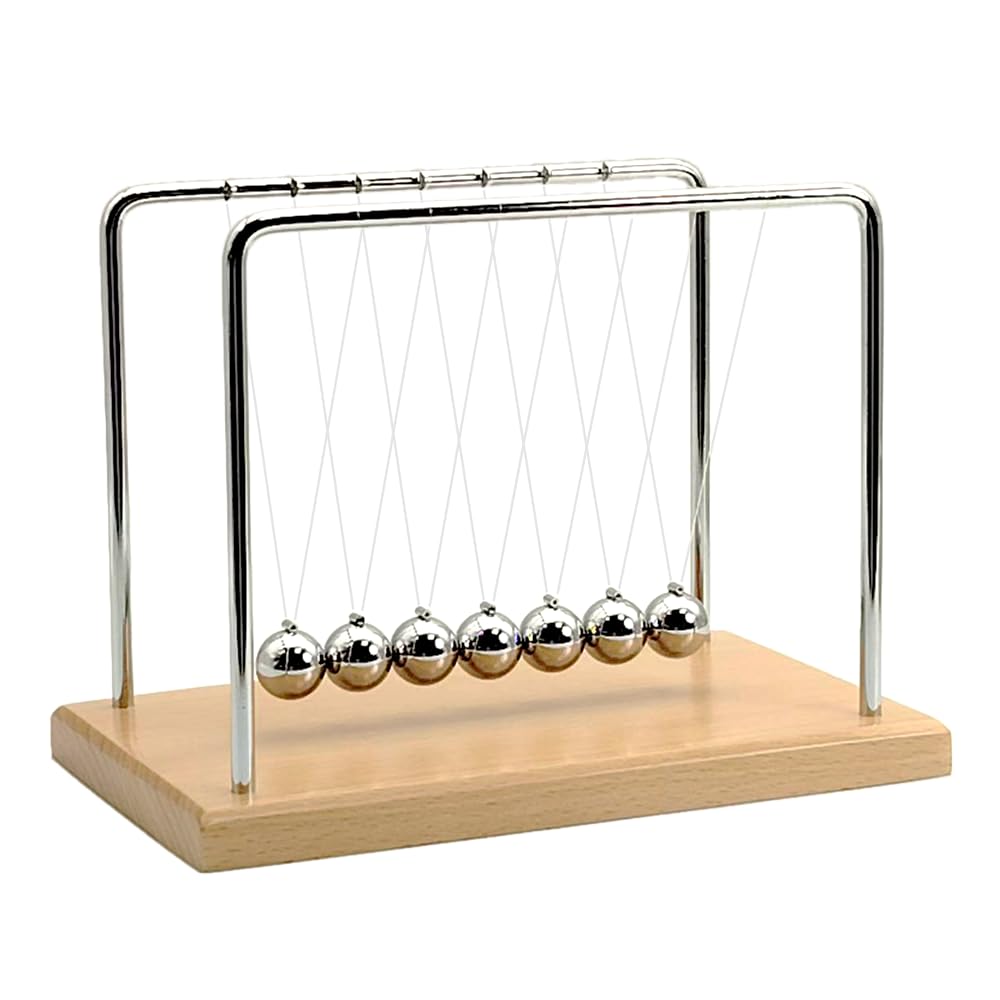 QLKUNLA Newtons Cradle Balance Balls Science Physics Gadget Desktop Decoration Kinetic Motion Toy for Home and Office(7 Beads) (7 Beads)