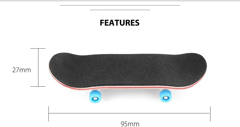 Mini Finger Skateboard – Wooden Finger Board Ultimate Sport Training Props in Light Brown with Ball Bearings -1 Pack (Random Color Bearing Wheels)