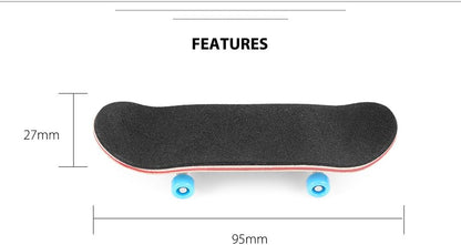 Mini Finger Skateboard – Wooden Finger Board Ultimate Sport Training Props in Light Brown with Ball Bearings -1 Pack (Random Color Bearing Wheels)