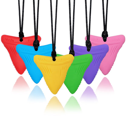 Chew Necklaces for Sensory Kids, 6 Pack Chewy Necklace Sensory Toys for Autism, ADHD, Anxiety- Silicone Teething Necklace Oral Chew Toys for Boys Girls Adults Chewer Reduces Chewing Fidgeting