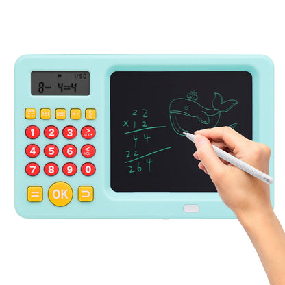 Math Games for Kids Ages 5 6 7 8, LCD Writing Tablet for Kids Educational Math Learning Games, Birthday Gifts for Boys Girls (Blue)