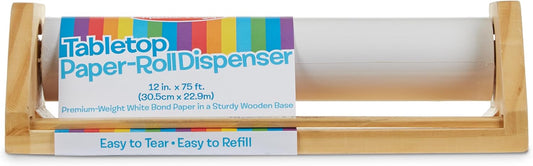 Melissa & Doug Wooden Tabletop Paper Roll Dispenser Art Play Set