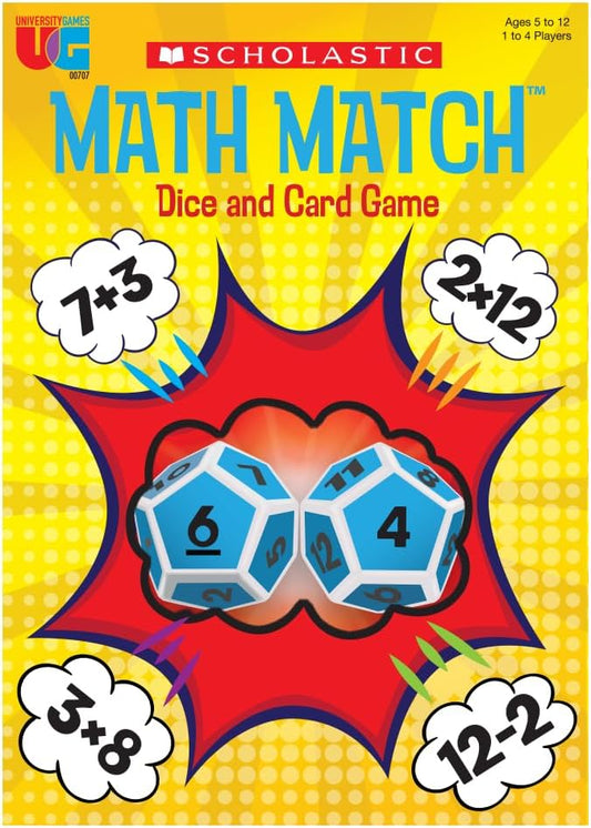 Scholastic Math Match Travel Dice Game, Math Learning Ages 5+