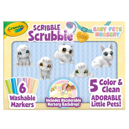 Crayola Scribble Scrubbies Glam Pack (4 Pets), Washable Pet Care Toy & Coloring Animal Craft Kit, Gift for Kids, Playset for Girls & Boys, Ages 3+