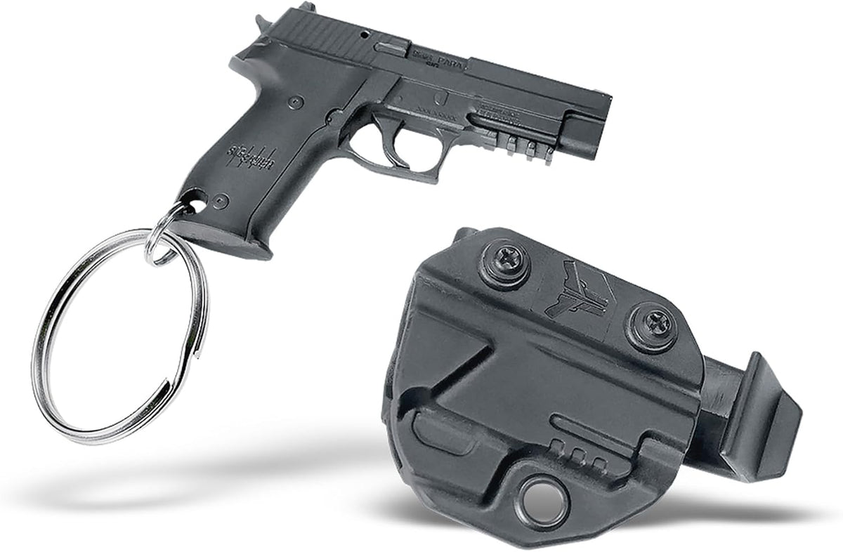Blade-Tech Mini Pistol Shaped Keychain with Holster and Belt Clip Holsters