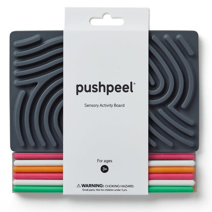 Pushpeel Sensory Activity Board: Silicone Fidget Toy for Calming, Stress, Anxiety, ADHD & Autism | Silent, No Mess | Kids 3+ & Adults | Includes Portable Travel Bag & 11 Strings