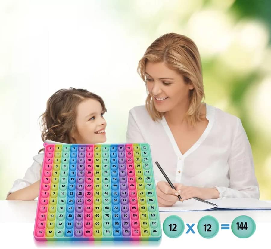 Multiplication Game Table 12 X 12 Math Flash Cards 3rd Grade Fingertip Fidget POP Toy Board Create a Variety of Multiplication additions for Teachers，Educational Science Kits