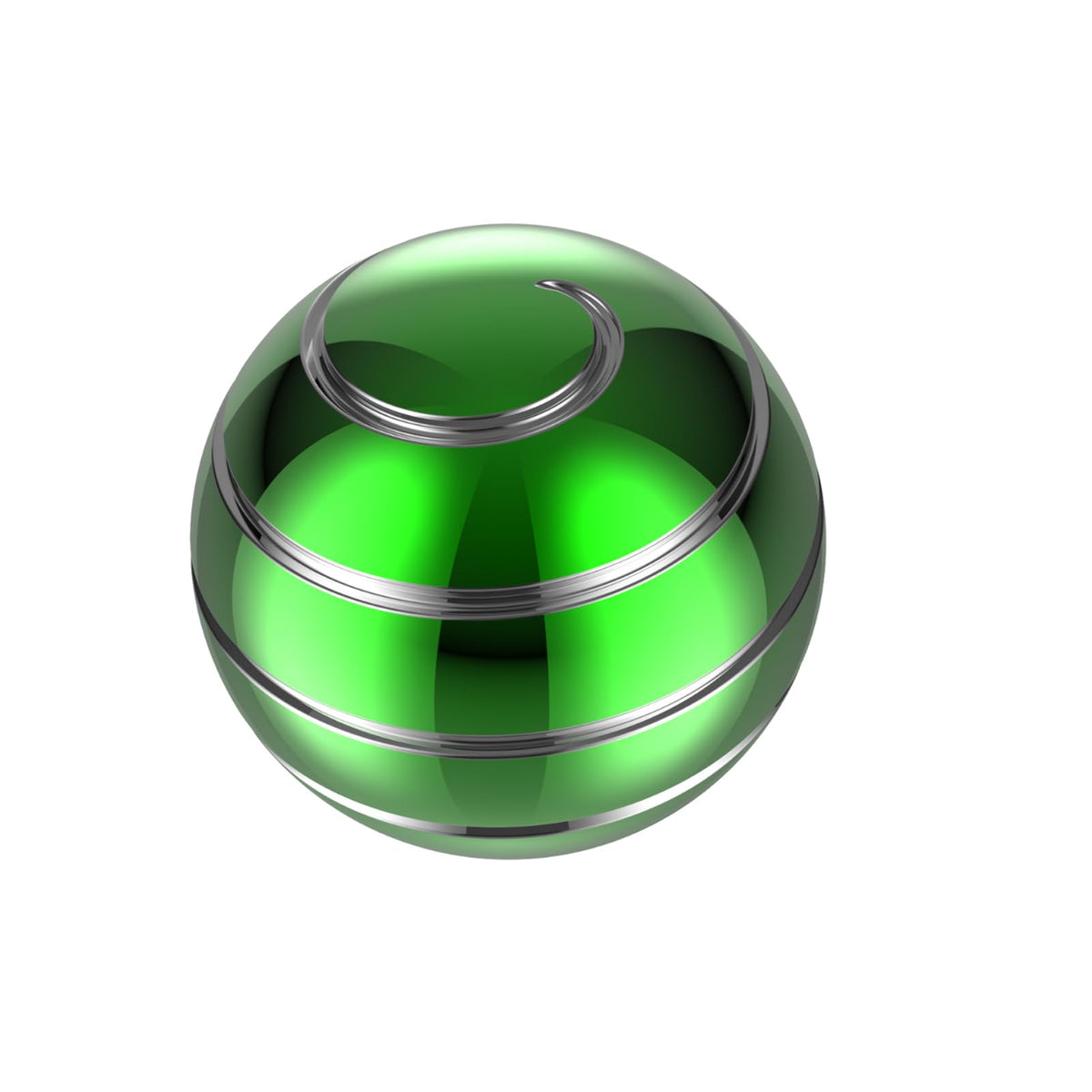 Kinetic Spinning Desk Toy Metal Fidgets ADHD 1.54in Rainbow Silver