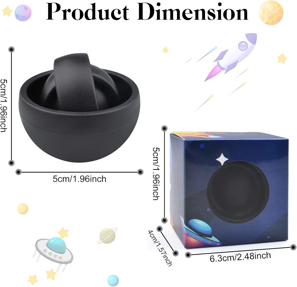Fidget Toys for Adults, Autism Sensory Toys for Kids 8-12, Black 1PC
