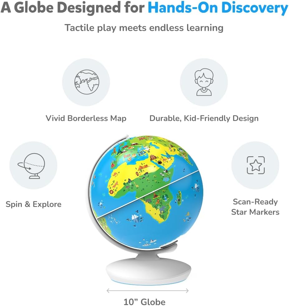 PlayShifu Orboot Earth – Interactive AR World Globe for Kids: 1000+ Facts on Animals, Places & Monuments | Tech-Powered STEM Learning Toy & Gift, Ages 4–10
