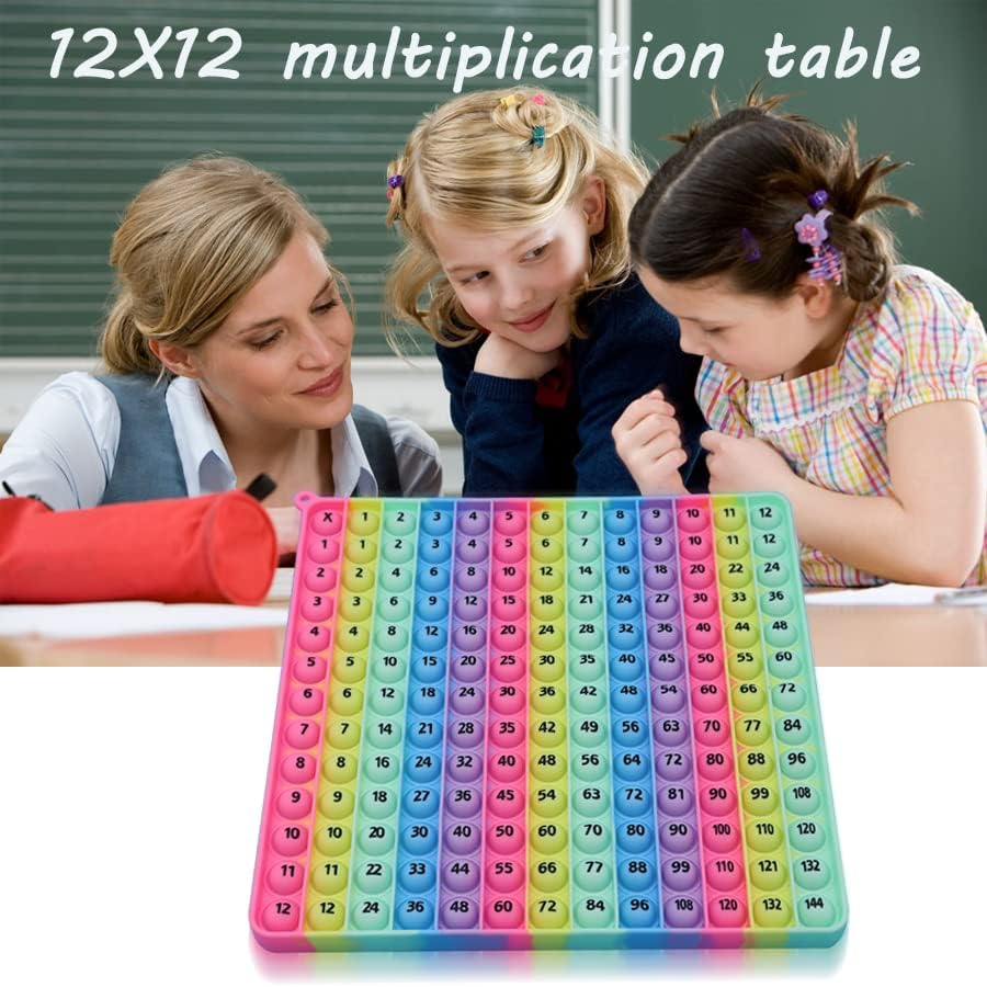 Multiplication Game Table 12 X 12 Math Flash Cards 3rd Grade Fingertip Fidget POP Toy Board Create a Variety of Multiplication additions for Teachers，Educational Science Kits