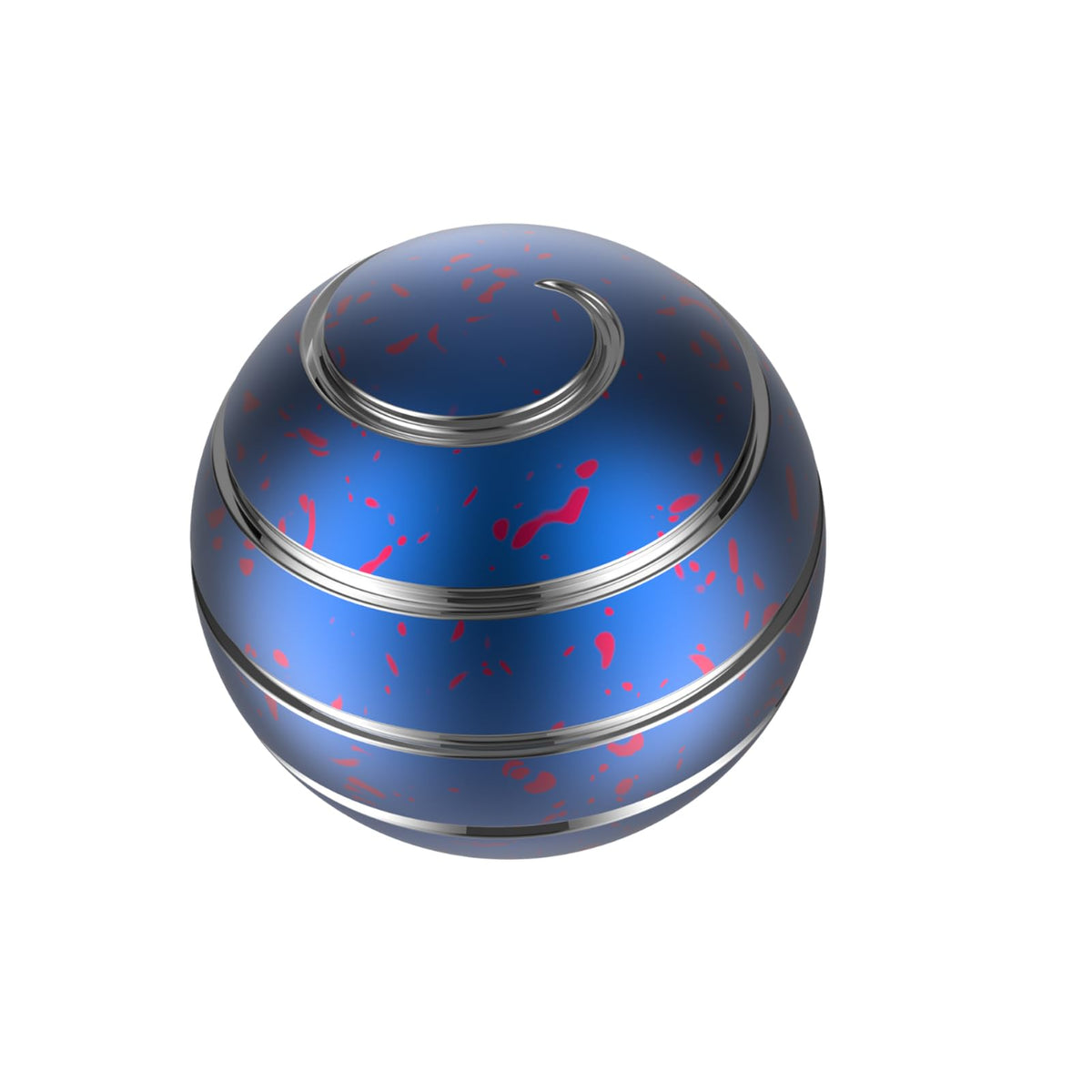 Kinetic Spinning Desk Toy Metal Fidgets ADHD 1.54in Rainbow Silver