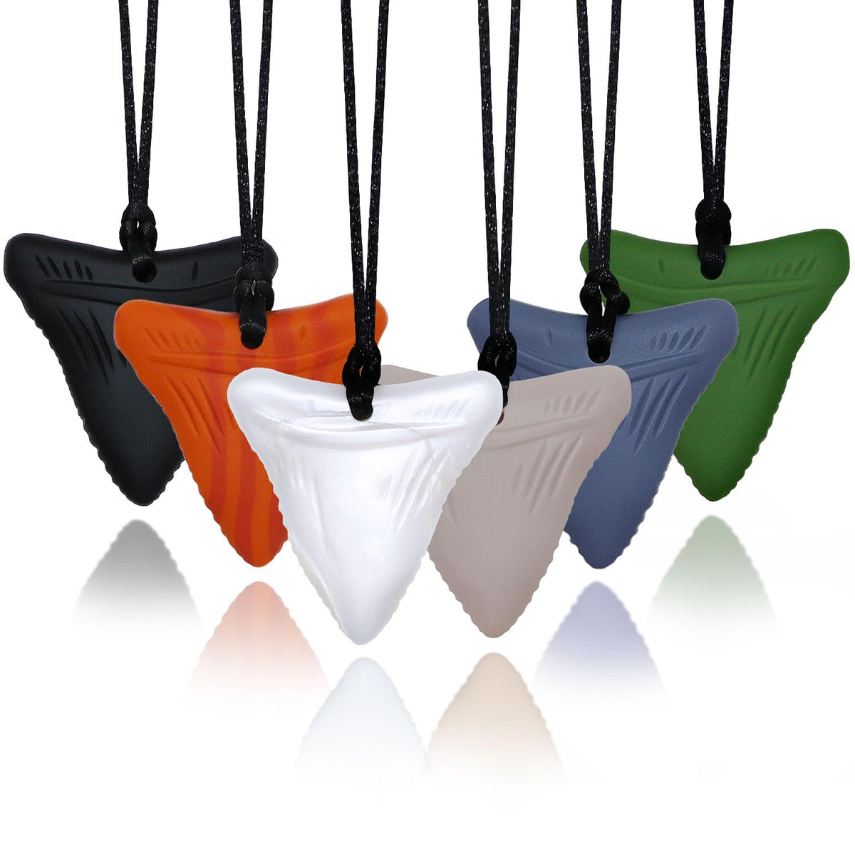 Chew Necklaces for Sensory Kids, 6 Pack Chewy Necklace Sensory Toys for Autism, ADHD, Anxiety- Silicone Teething Necklace Oral Chew Toys for Boys Girls Adults Chewer Reduces Chewing Fidgeting
