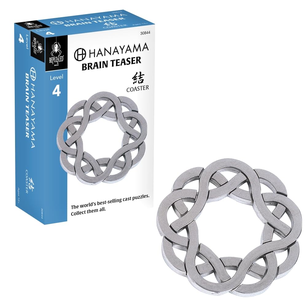 BePuzzled |Cylinder Hanayama Metal Brainteaser Puzzle Mensa Rated Level 4, for Ages 12 and Up