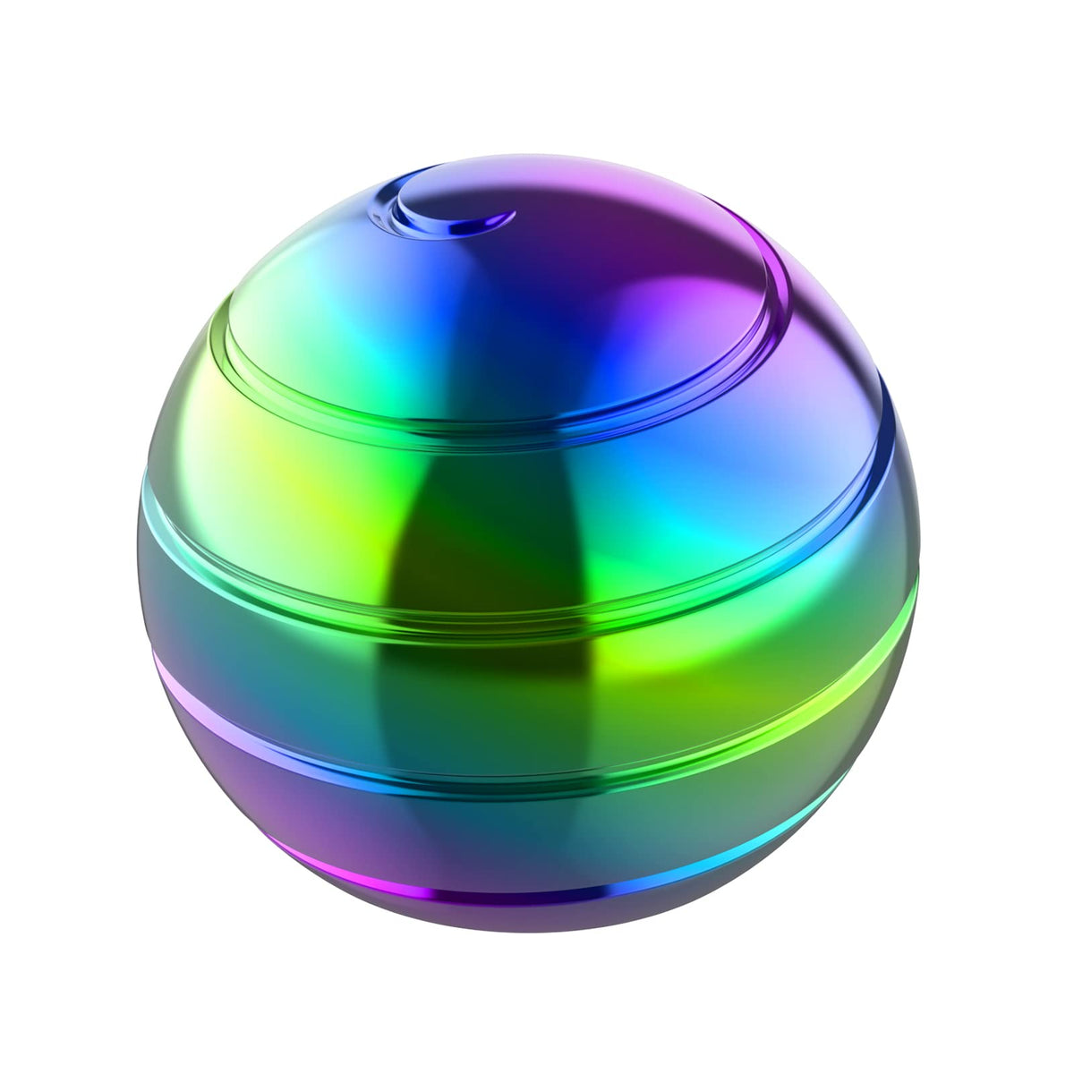 Kinetic Spinning Desk Toy Metal Fidgets ADHD 1.54in Rainbow Silver