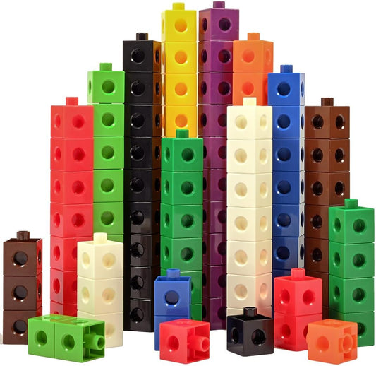 edxeducation Linking Cubes, Set of 100, Counting Cubes, Color Sorting Toys
