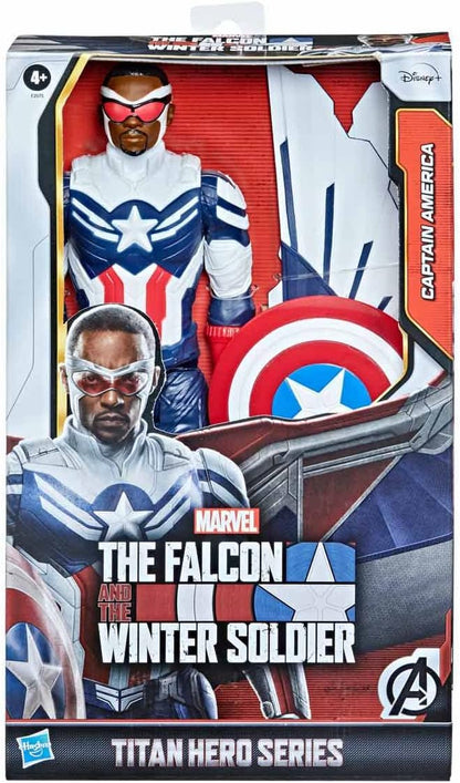 Marvel Titan Hero Series Avengers Captain America Action Figure, 12-Inch Toy, Includes Wings, for Kids Ages 4 and Up