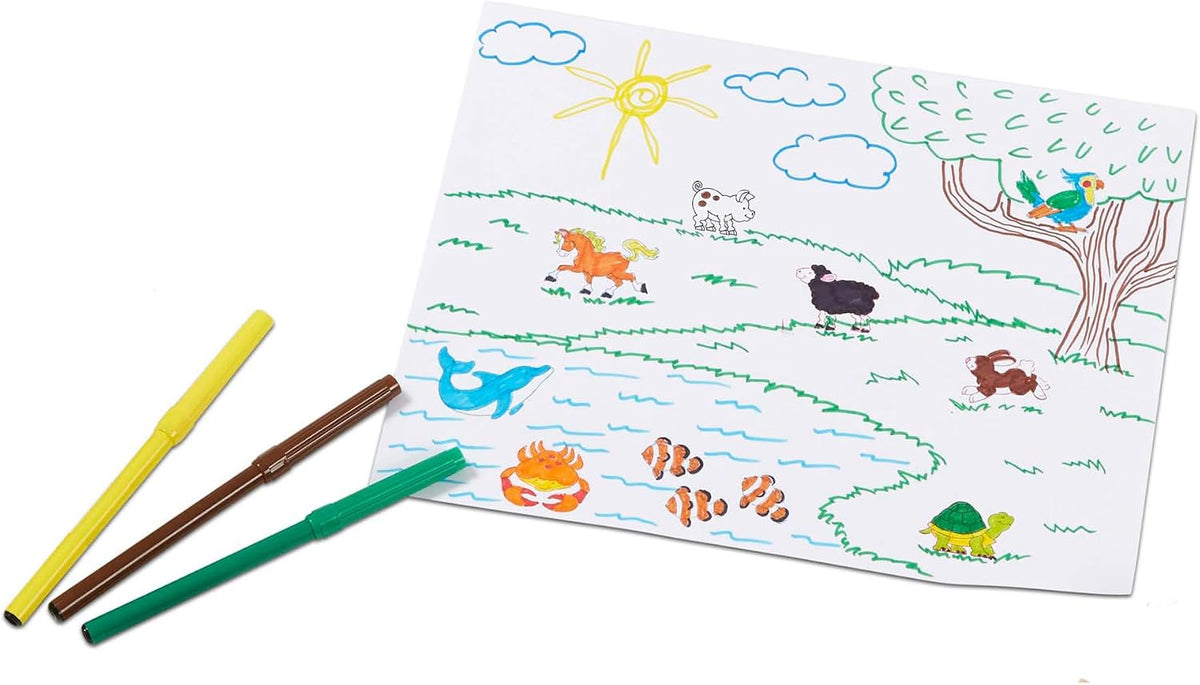 Melissa & Doug Deluxe Animals Wooden Stamp Set with Markers