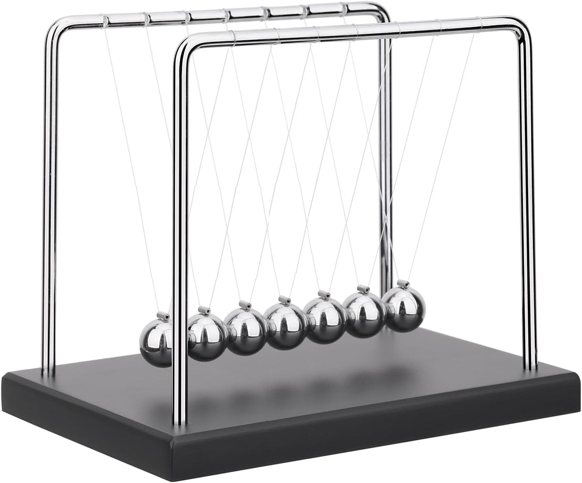 QLKUNLA Newtons Cradle Balance Balls Science Physics Gadget Desktop Decoration Kinetic Motion Toy for Home and Office(7 Beads) (7 Beads)