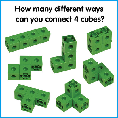 edxeducation Linking Cubes, Set of 100, Counting Cubes, Color Sorting Toys