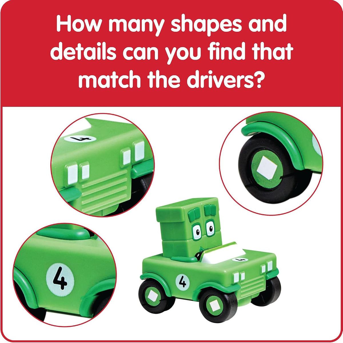hand2mind Numberblocks Mini Vehicles, Toy Vehicle Playsets