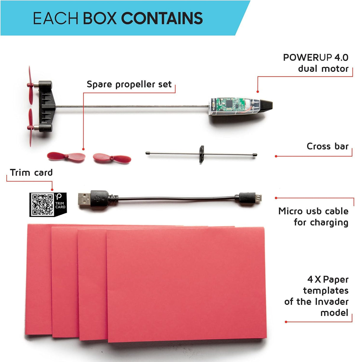 POWERUP 4.0 Paper Airplane Kit - Smartphone App Controlled RC Plane Motor