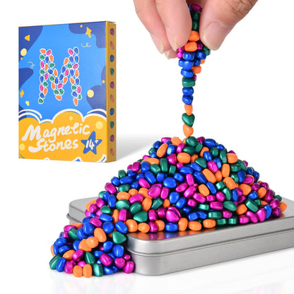 LCVUUK Fidget Toys Adults,Sensory Stones for Stress Relief,300+Multicolour Smooth Ferrite Rocks, Desk Fidgets Toy,Adults Gifts, Holiday Stocking Stuffer
