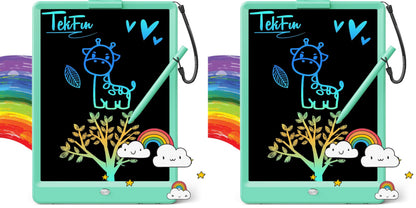TEKFUN LCD Writing Tablet for Kids, 10-inch Coloring Drawing Pad, Mess Free Doodle Board, Airplane Travel Toys for Boys and Toddlers, Road Trip Essentials, Gifts for 3 4 5 6 7 8 Year Old Girls (Pink)