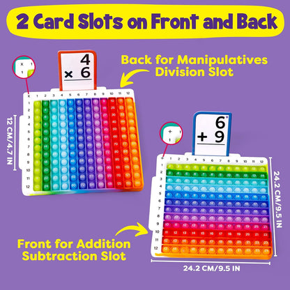Torlam 332 Math Flash Cards Math Board,Math Games Manipulatives Times Table Chart Fun Learning Interactive Practice Kit for Kids,Multiplication,Division,Addition,Subtraction Flash Card Toys for Kids