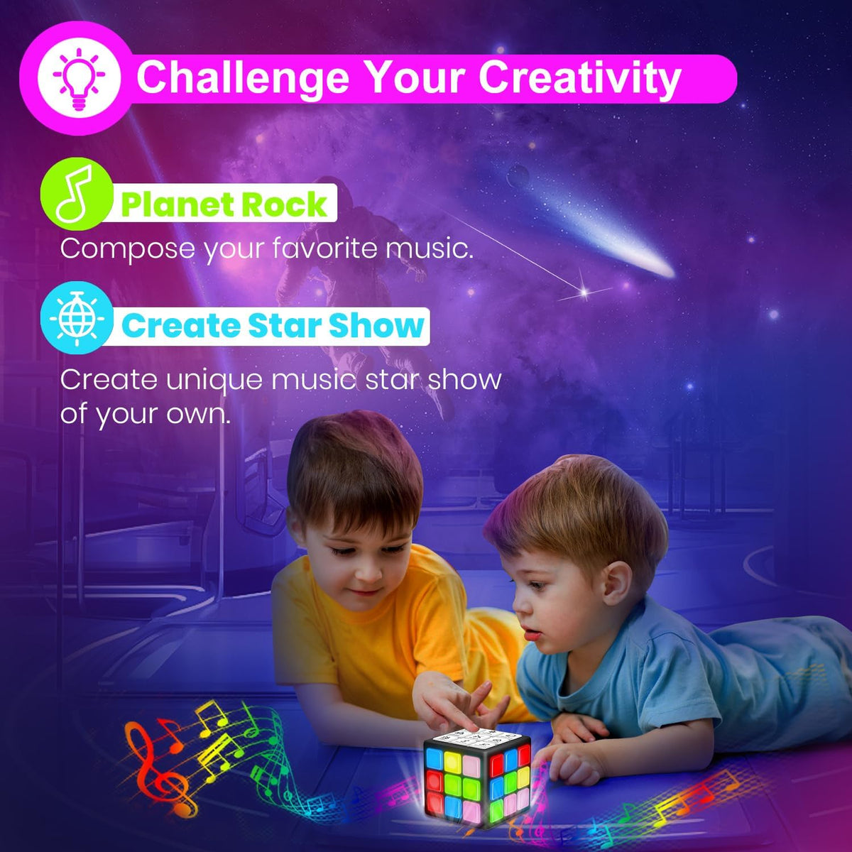 Xinbeiya Rechargeable Handheld Cube with Games, 15 Fun Brain & Memory Games