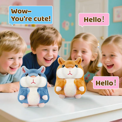 SANJOIN Toddler Kids Toys, Talking Hamster Repeats What You Say for Boys Girls, Stuffed Animals Interactive Plush Repeating Sensory Toy Gifts for 3+ Year Old Boy Girl Birthday Gift (Brown)