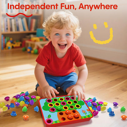 AMOSTING Button Art Toy, Color Matching Pegboard for Kids Ages 3+