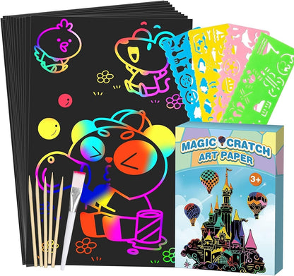 2-Pack Scratch Paper Art Set: Notebooks Arts Supplies and Crafts for Kids